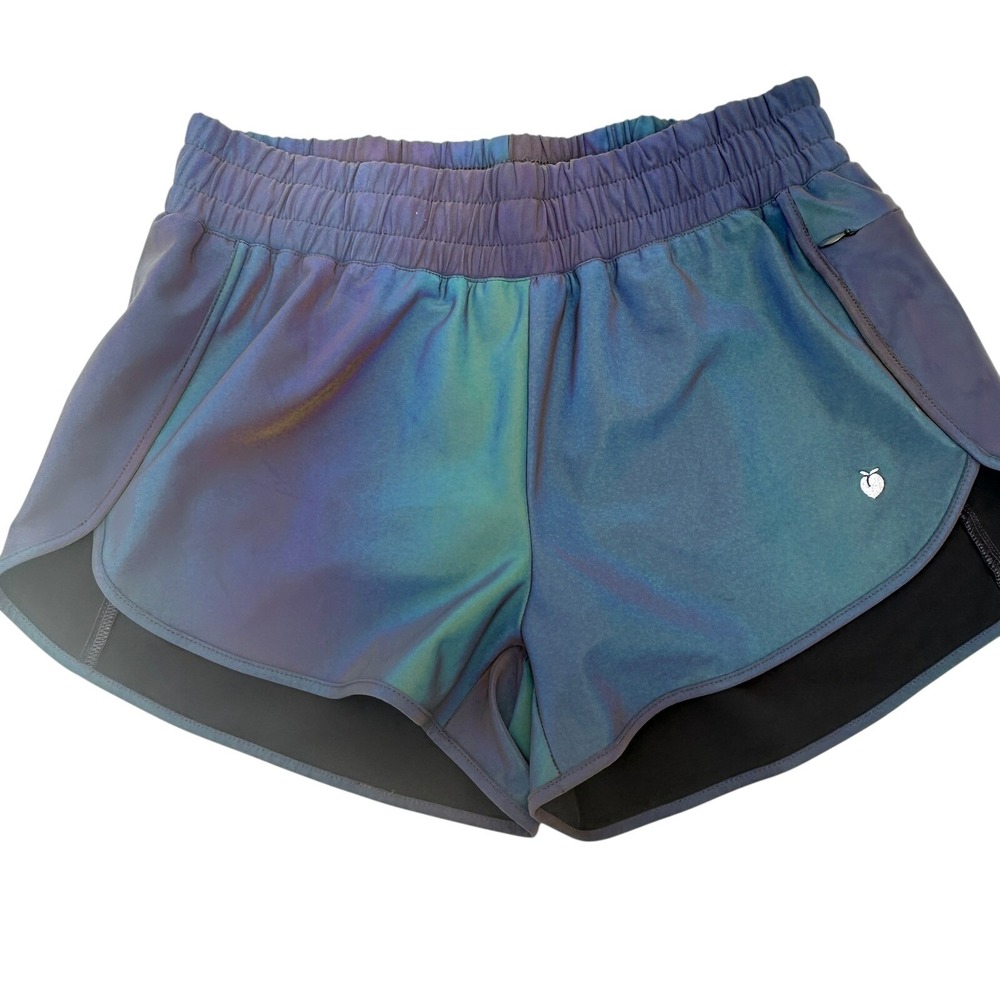 Flexliving Rainbow Holograpic‎ Reflective Activewear Running Shorts Small